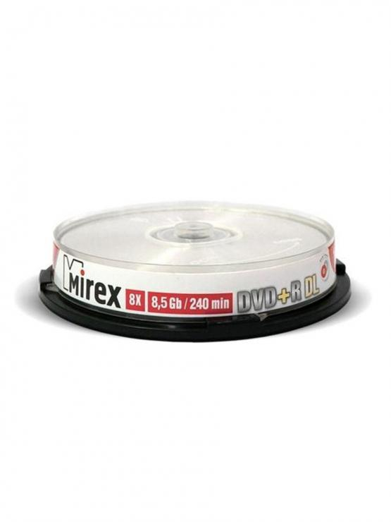 Диск DVD+R Mirex 8.5 Gb, 8x, Cake Box (10), Ink Printable, Dual Layer (10/300), шт