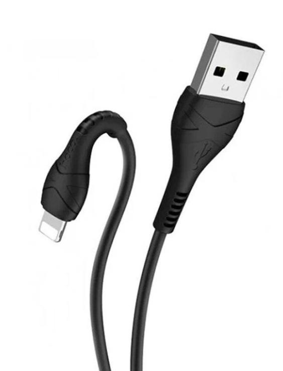 Кабель USB - 8 pin Borofone BX37 Wieldy, 1.0м, круглый, 2.4A, силикон, цвет: черный, шт