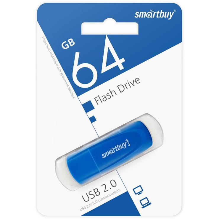 USB накопитель Smartbuy 64GB Scout Blue (SB064GB2SCB), шт