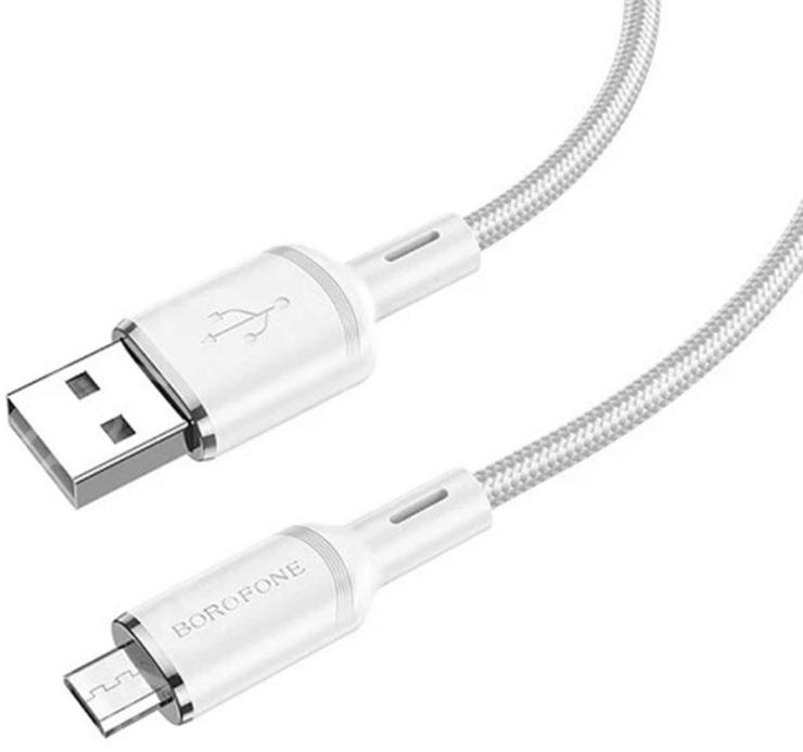 Кабель USB - микро USB Borofone BX90 Cool, 1.0м, 2.4A, цвет: белый, шт