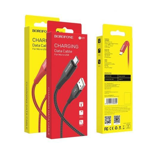 Кабель USB - микро USB Borofone BX29 Endurant, 1.0м, 2.4A, цвет: чёрный, шт