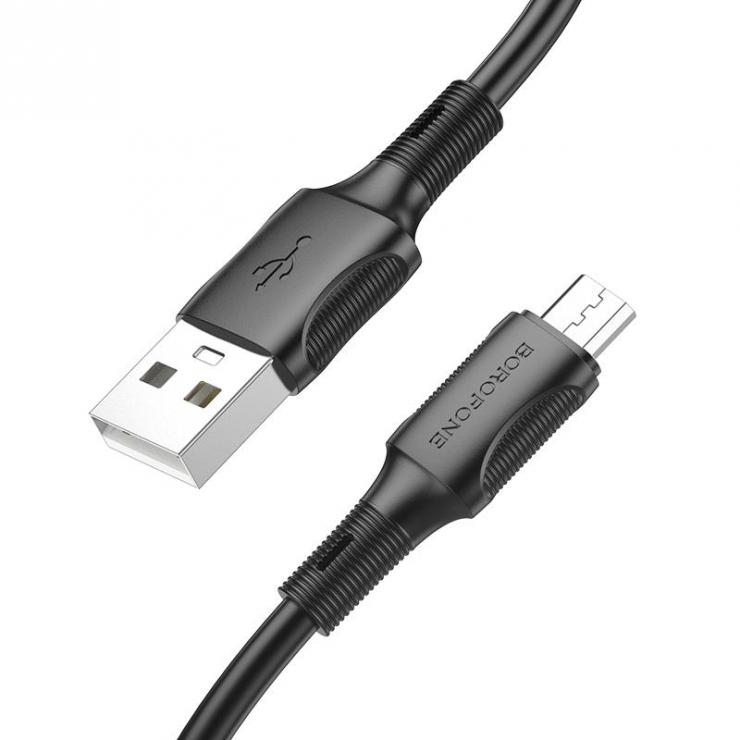Кабель USB - Type-C Borofone BX80, 1.0м, круглый, 2.4A, силикон, цвет: чёрный, шт