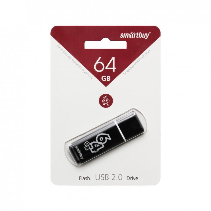 USB накопитель Smartbuy 64GB Glossy series Black                                    , шт