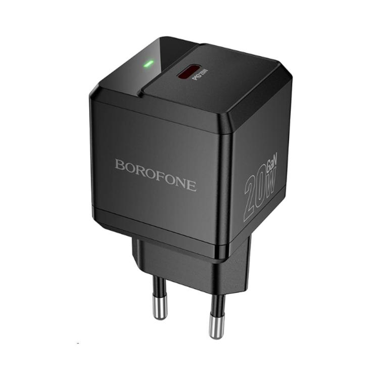 Блок питания сетевой Type-C Borofone BN18, Intenso, PD20W, цвет: чёрный, шт