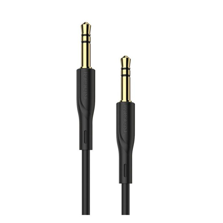 Кабель AUX, Jack 3,5mm(m) - Jack 3,5mm(m) Borofone BL1, 1.0м, круглый, силикон, цвет: красный, шт