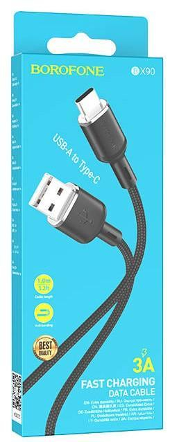 Кабель USB - микро USB Borofone BX90 Cool, 1.0м, 2.4A, цвет: черный, шт