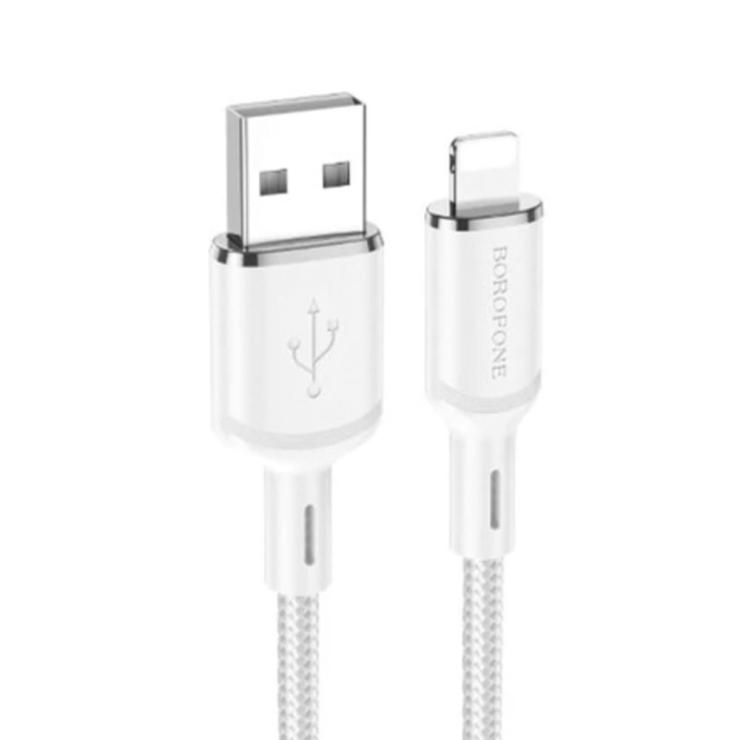 Кабель USB - 8 pin Borofone BX90, 1.0м, 2.4A, цвет: белый, шт