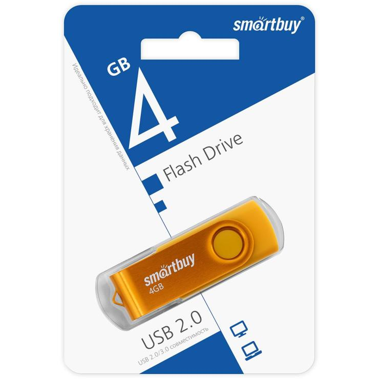 USB накопитель SmartBuy 4GB Twist  Yellow (SB004GB2TWY), шт