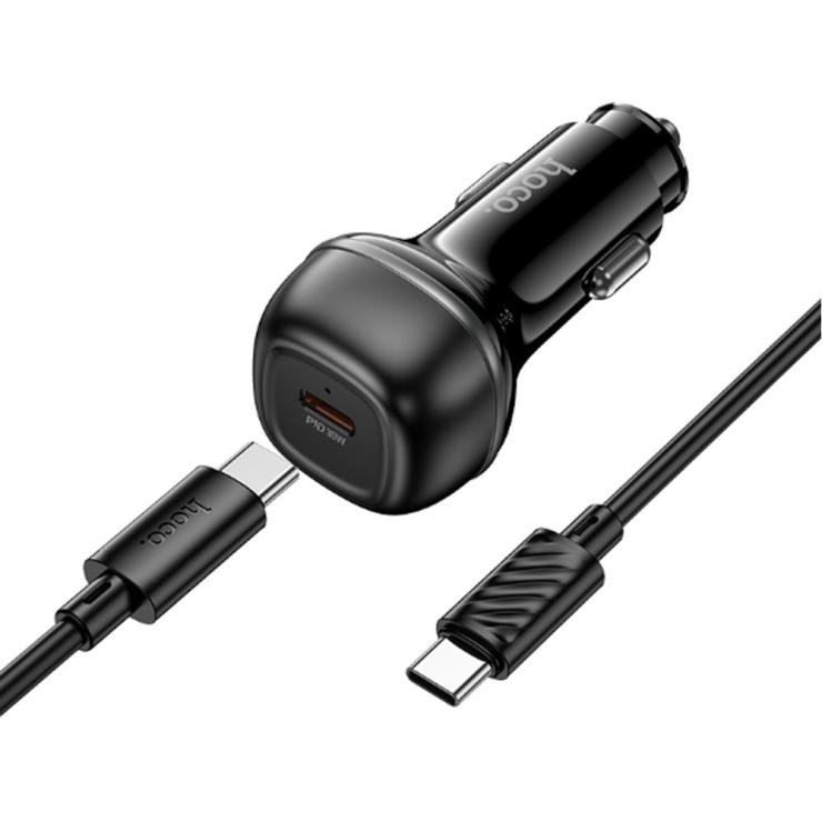 Блок питания автомобильный 1 Type-C HOCO Z58, Rank, PD30W, кабель Type-C 1.0м, цвет: чёрный, шт