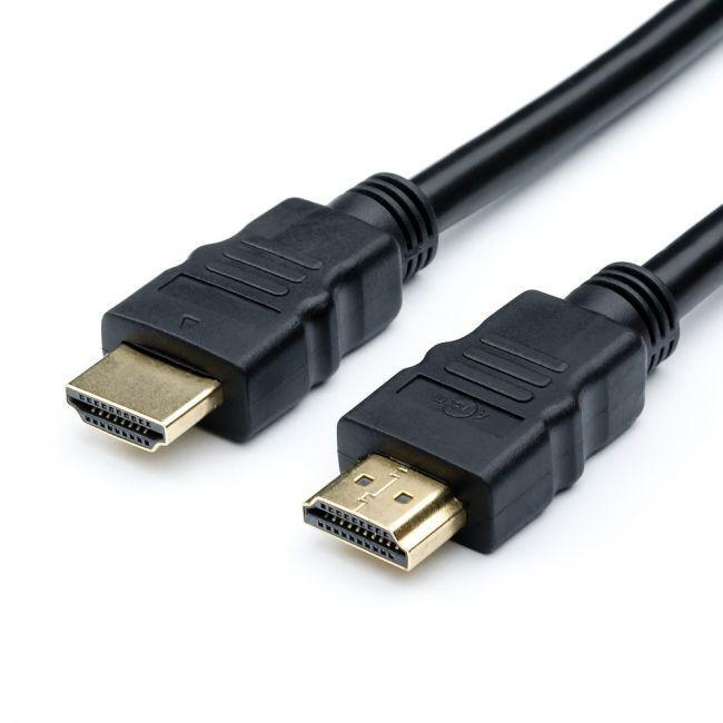 Кабель HDMI - HDMI Gold, 1.5м, круглый, силикон, цвет: чёрный, шт
