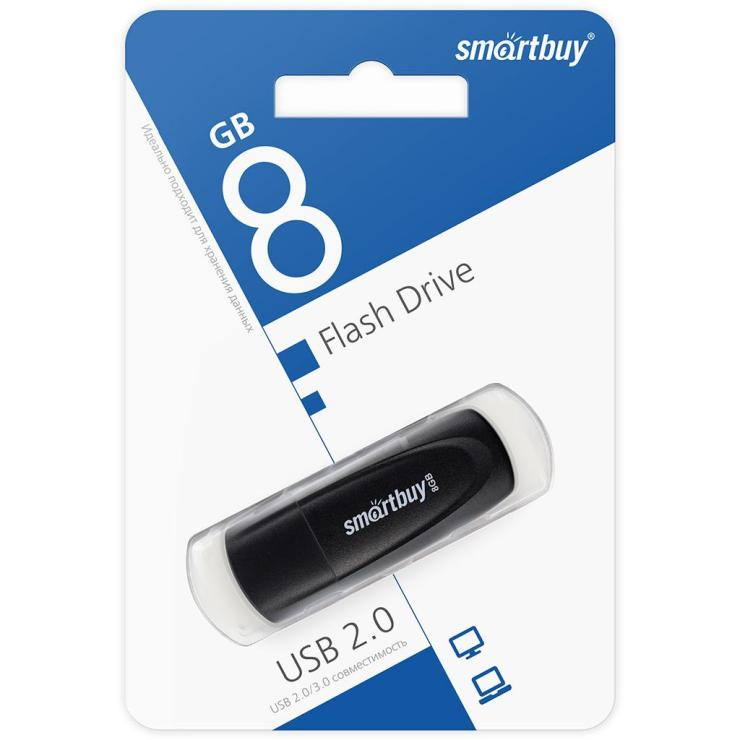USB-флэш Smartbuy 8GB Scout Black USB2.0, шт