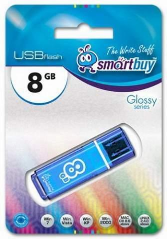 USB-флэш SmartBuy 8Gb Glossy series Blue, шт