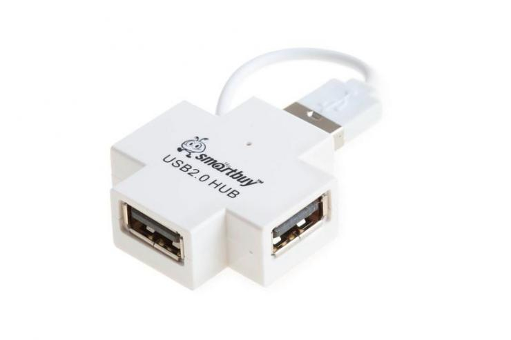 USB 2.0 Хаб Smartbuy 6900, 4 порта, белый (SBHA-6900-W), шт