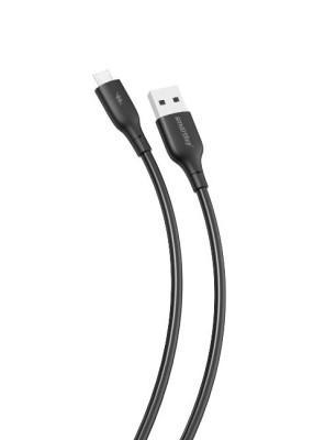 Кабель USB - микро USB SmartBuy S25, 1.0м, круглый, 3A, цвет: черный, шт