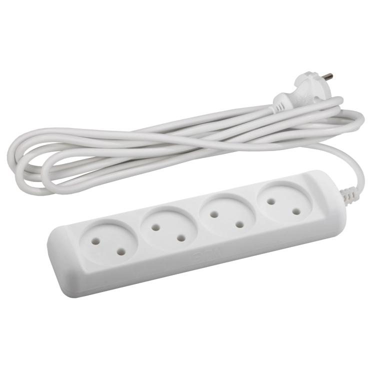 Удлинитель электрический ЭРА UDL-10-450 Greenline 4 розетки без заземления 5м ПВС 2x0.75мм2, шт