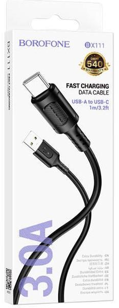 Кабель USB - микро USB Borofone BX111, 1.0м, 2.4A, цвет: чёрный, шт