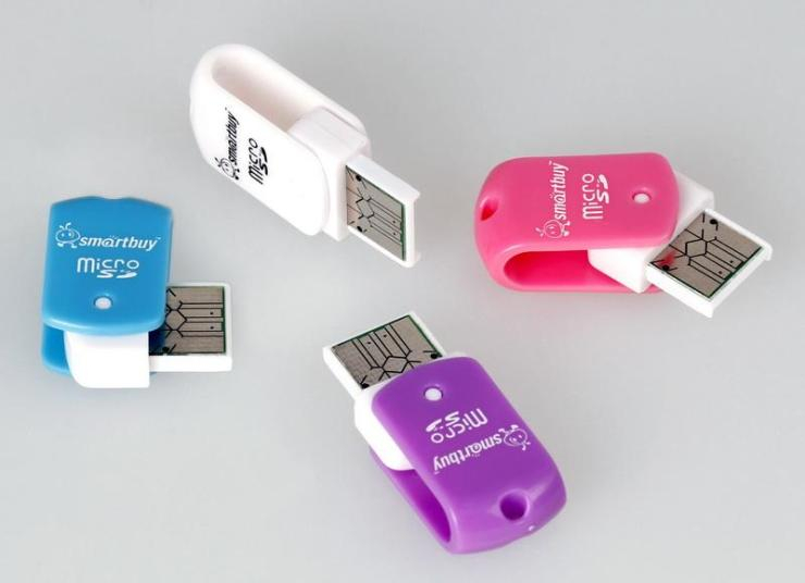 Картридер MicroSD Smartbuy SBR-706-микро, цвет в ассортименте, шт