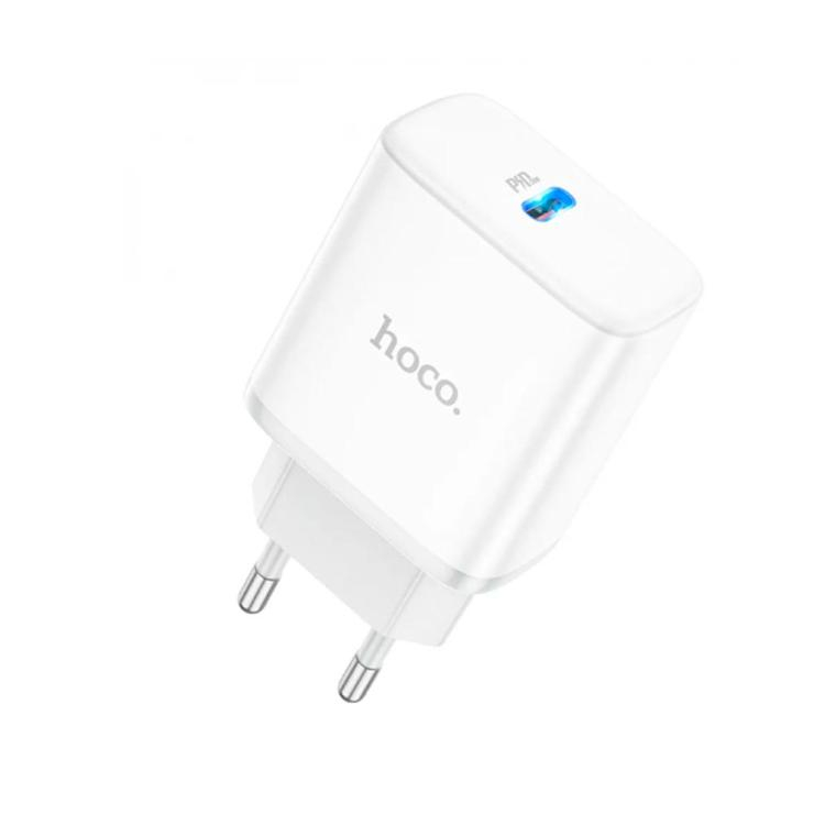 Блок питания сетевой 1 Type-C HOCO C104A, Stage, 20Вт, QC3.0, PD3.0, цвет: белый, шт