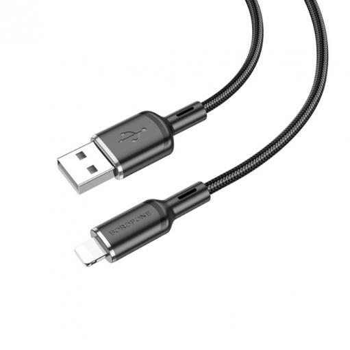 Кабель USB - микро USB Borofone BX90 Cool, 1.0м, 2.4A, цвет: черный, шт