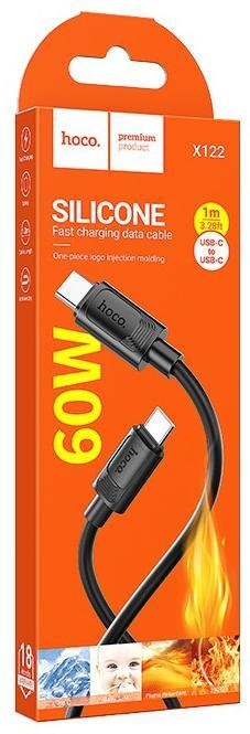 Кабель Type-C - Type-C HOCO X122, 1.0м, 60Вт, цвет: чёрный, шт