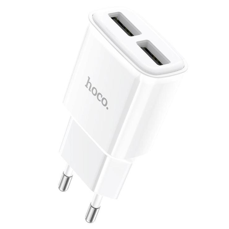 Блок питания сетевой 2 USB HOCO C88A, Star, 2400mA, цвет: белый, шт