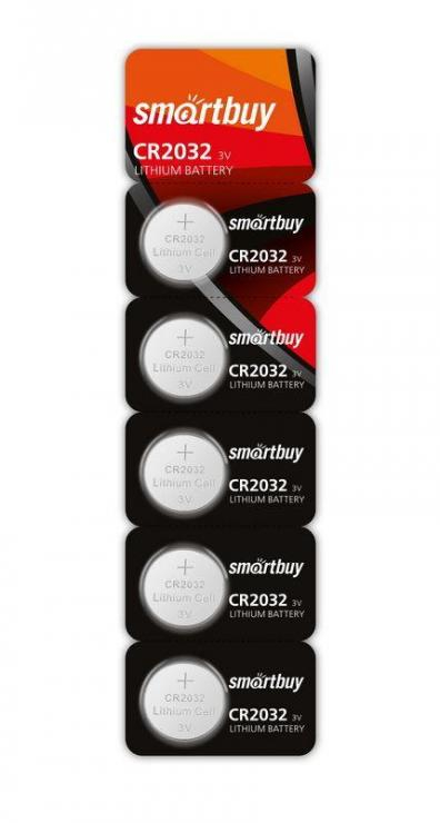 Литиевый элемент питания Smartbuy CR2032/5B (100/4, шт