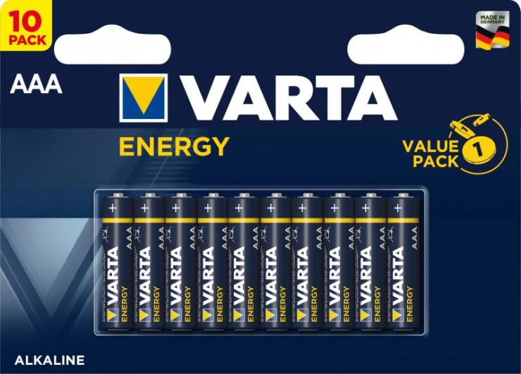 Батарейка AAА Varta LR03-10BL Energy, 1.5В, шт