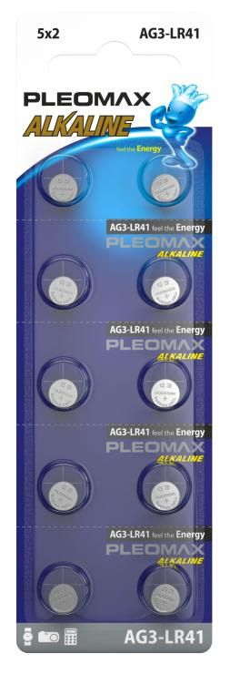 Батарейки Pleomax AG3 (392) LR736, LR41 Button Cell , шт