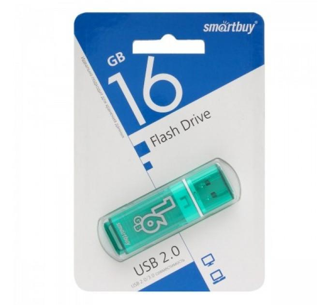 Флеш-накопитель 16Gb SmartBuy Glossy series, USB 2.0, пластик, зелёный                                                                                                                      , шт