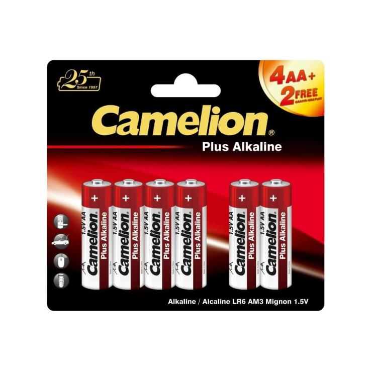 Camelion LR06-4P Plus Alkaline 4+2, 1.5В, (6/72), шт