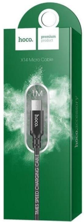 Кабель USB - micro USB HOCO X14 1м, цвет: чёрный, шт