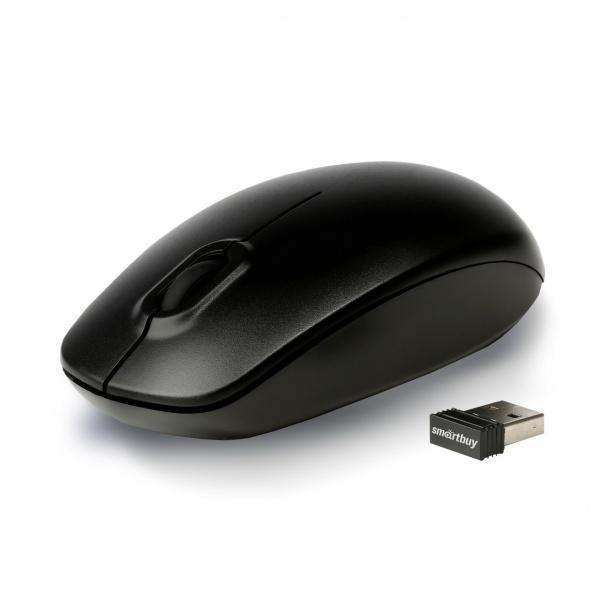 Мышь беспроводная SmartBuy, ONE, SBM-301AG-K, 1000 DPI, оптическая, USB, 3 кнопки, цвет: чёрный, шт