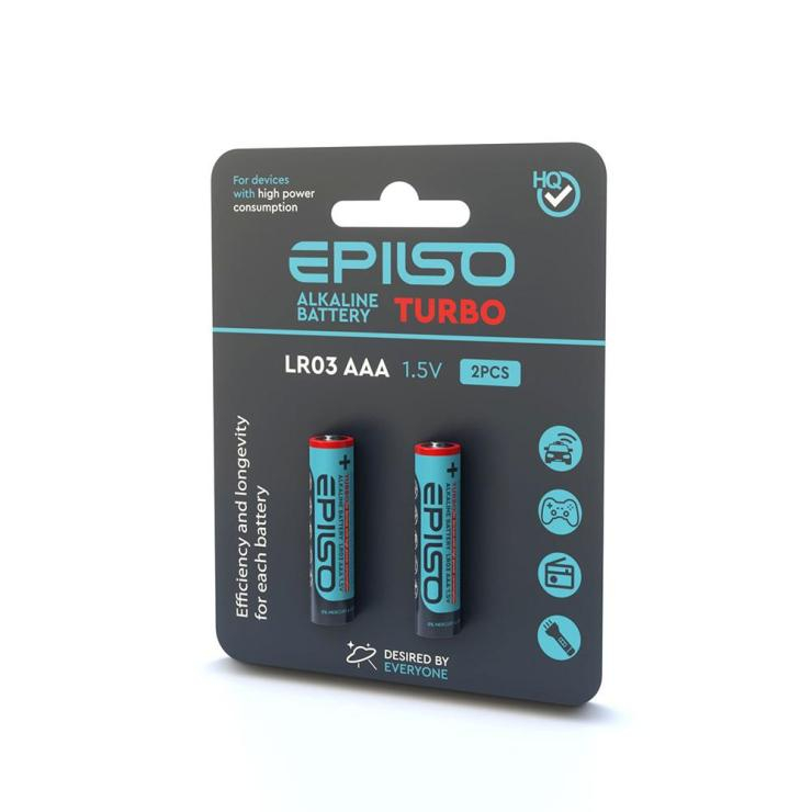 Элементы питания EPILSO  LR03/AAA 2 Blister Card 1.5V TURBO (2), шт