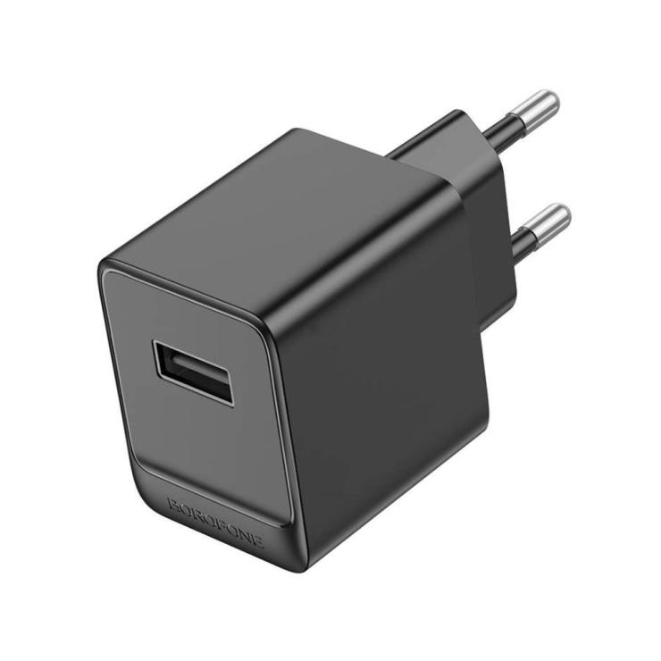 Блок питания сетевой 1 USB Borofone BAS11A, Erudite, 5V/2.1A, цвет: чёрный, шт