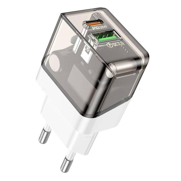 Блок питания сетевой 1 USB, Type-C Borofone BA80A, scenery, 5V, 3.0A, 20Вт, PD, QC, FCP, AFC, цвет: , шт