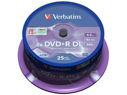 VERBATIM DVD+R 8,5Gb Double layer  (Cake 25), шт