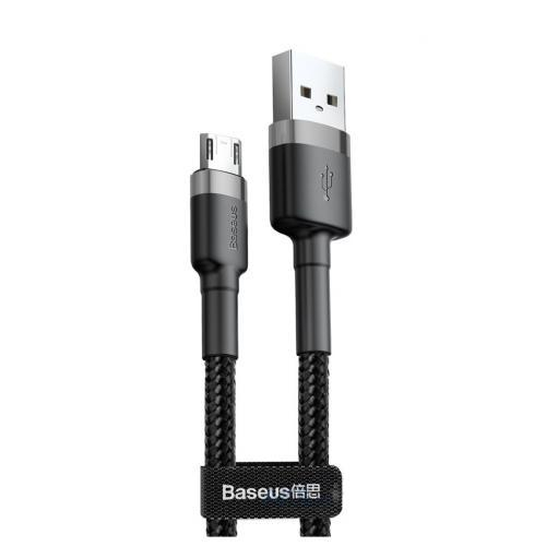 Кабель USB - микро USB Baseus Cafule, 1.0м, 2.4A, цвет: черный, серая вставка, шт