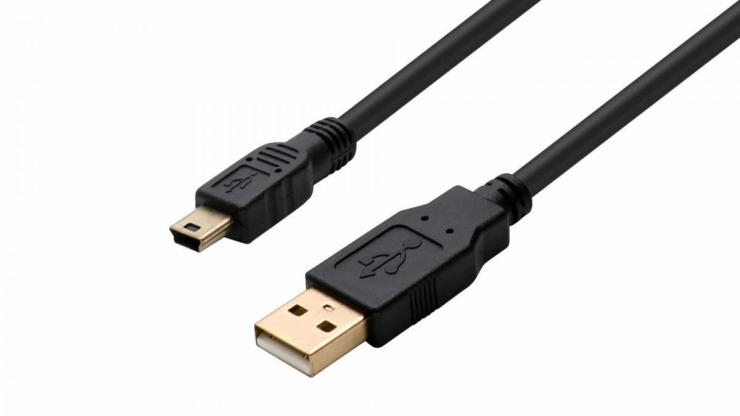 Кабель USB - мини USB VS U430, 3.0м, круглый, 2.1A, резина, цвет: чёрный                                                                                                                , шт