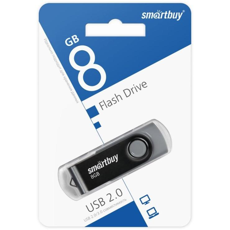 USB накопитель SmartBuy 8GB Twist Black (SB008GB2TWK), шт