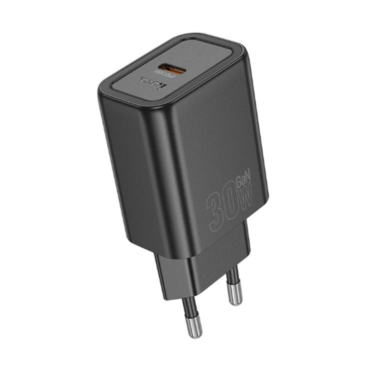 Блок питания сетевой 1 Type-C HOCO N62, Gentle, QC3.0, PD 30Вт, цвет: чёрный, шт