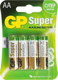 Батарейка AA GP LR06-4BL Super Alkaline, 1.5В, (4/40/320)                                                                                               , шт