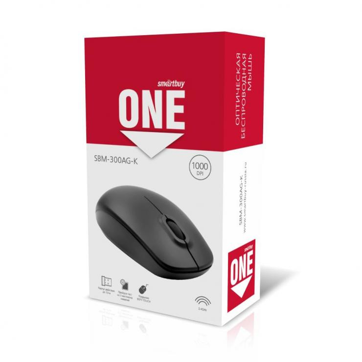 Мышь беспроводная Smartbuy ONE 300AG-K черная (SBM-300AG-K) / 100                                                                                                           , шт